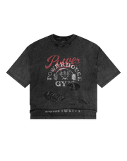 LÝFT × Power House Gym Layered Vintage Cropped T-Shirt - Black