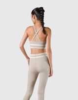 Stripe Cross Strap Bratop - Beige