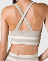 Stripe Cross Strap Bratop - Beige
