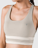 Stripe Cross Strap Bratop - Beige