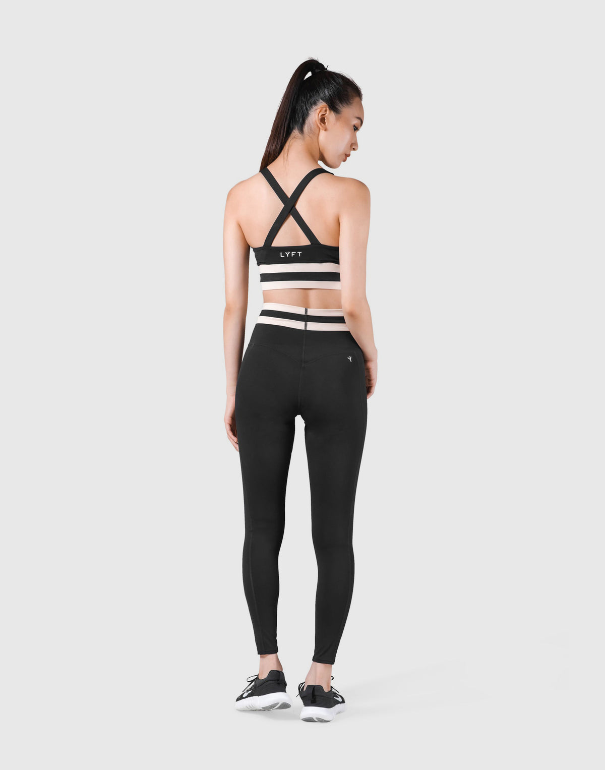 Stripe Cross Strap Bratop - Black