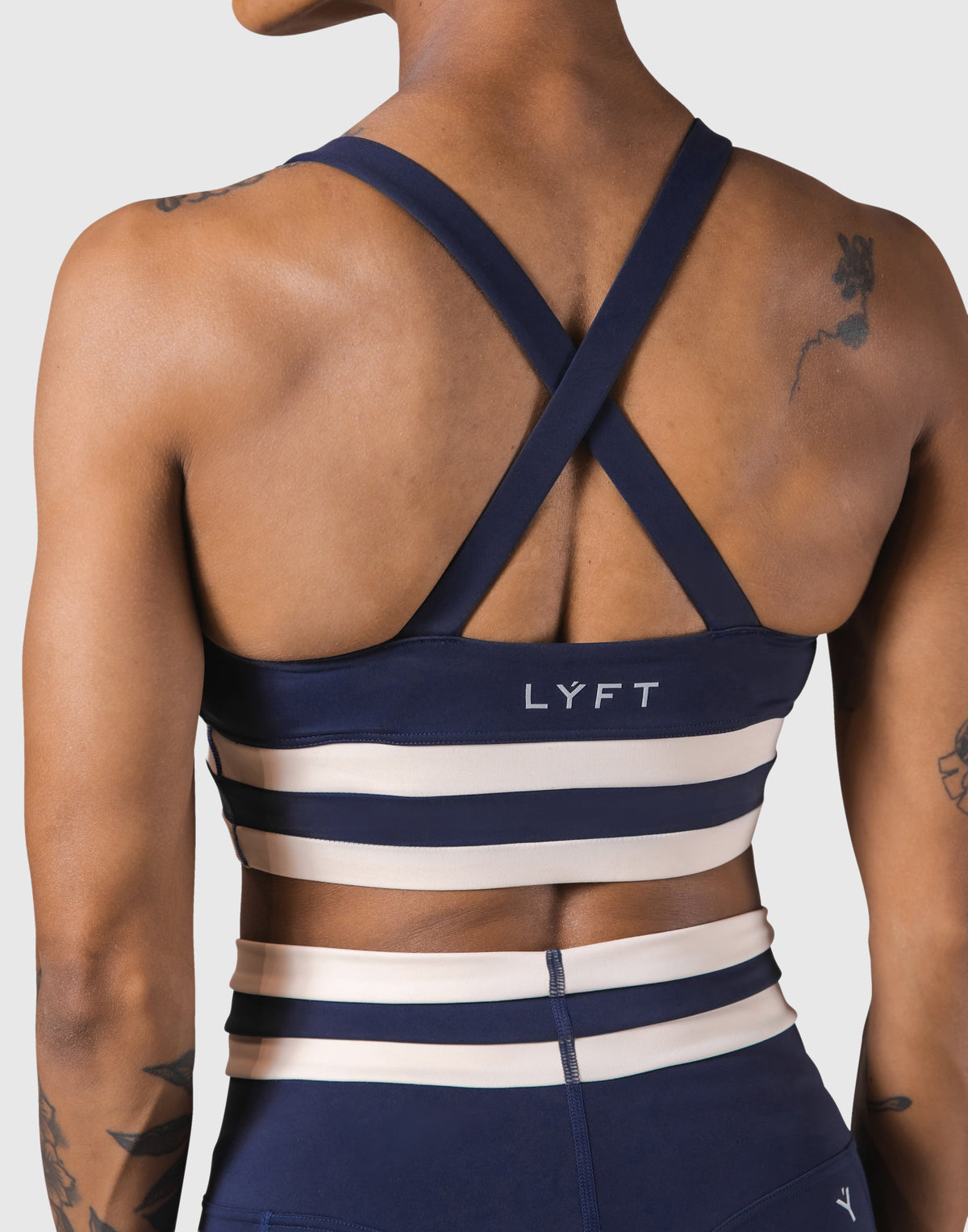 Stripe Cross Strap Bratop - Navy
