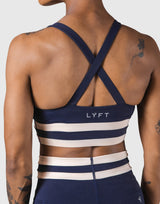 Stripe Cross Strap Bratop - Navy