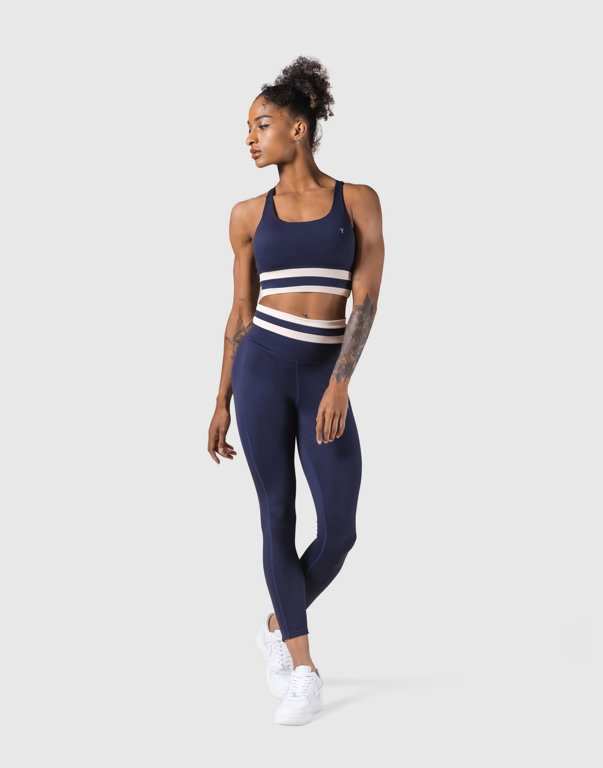Stripe Cross Strap Bratop - Navy