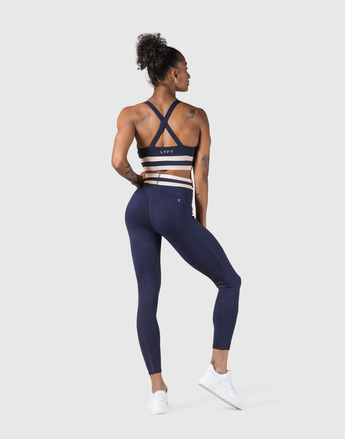 Stripe Cross Strap Bratop - Navy