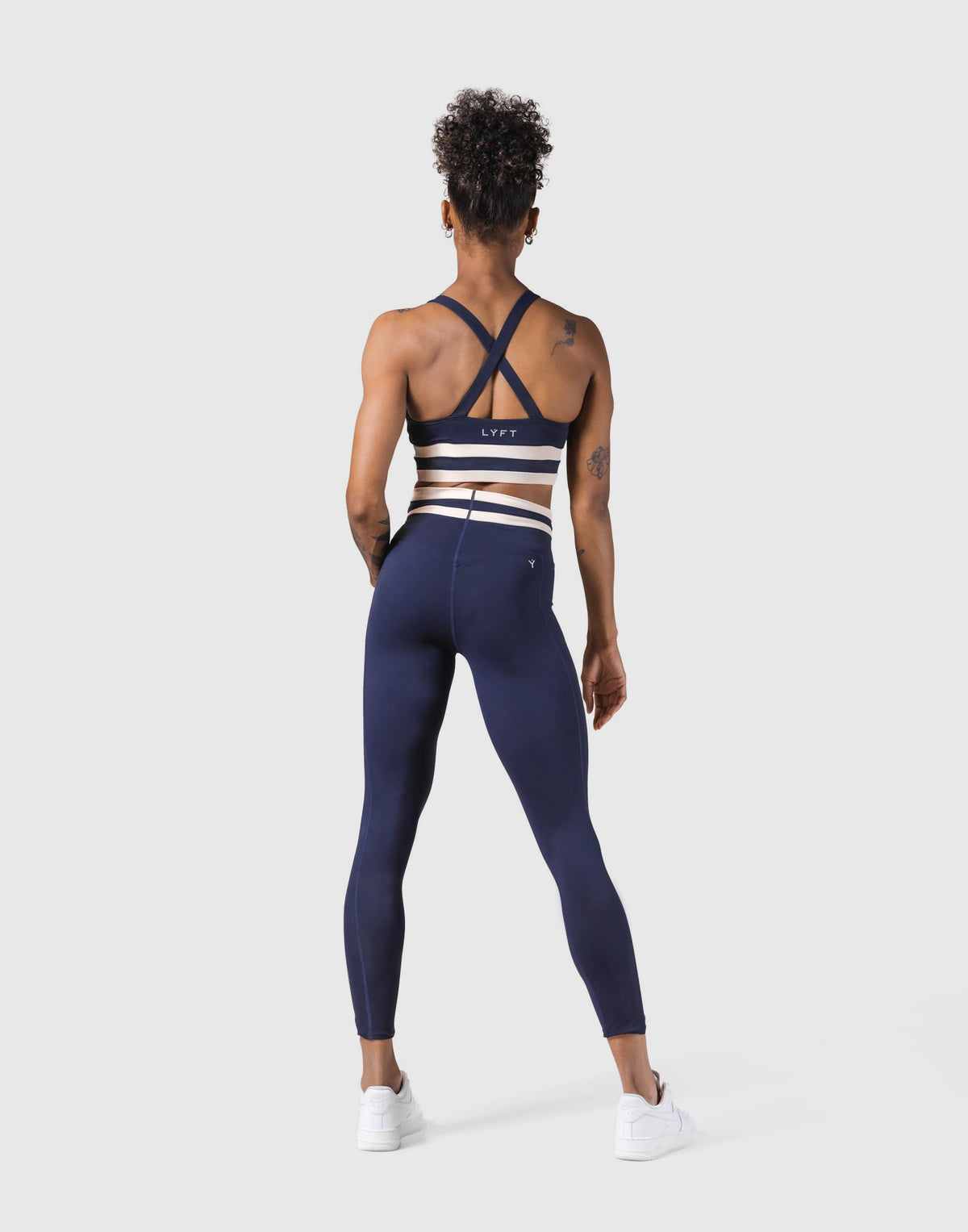 Stripe Cross Strap Bratop - Navy