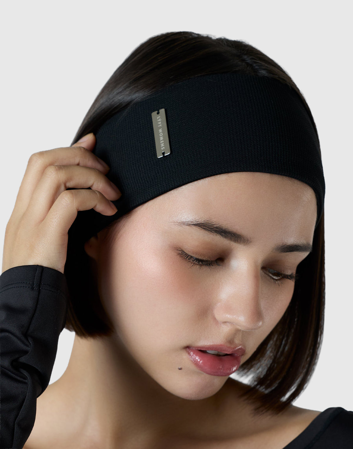 Micro Waffle Stretch Headband - Black