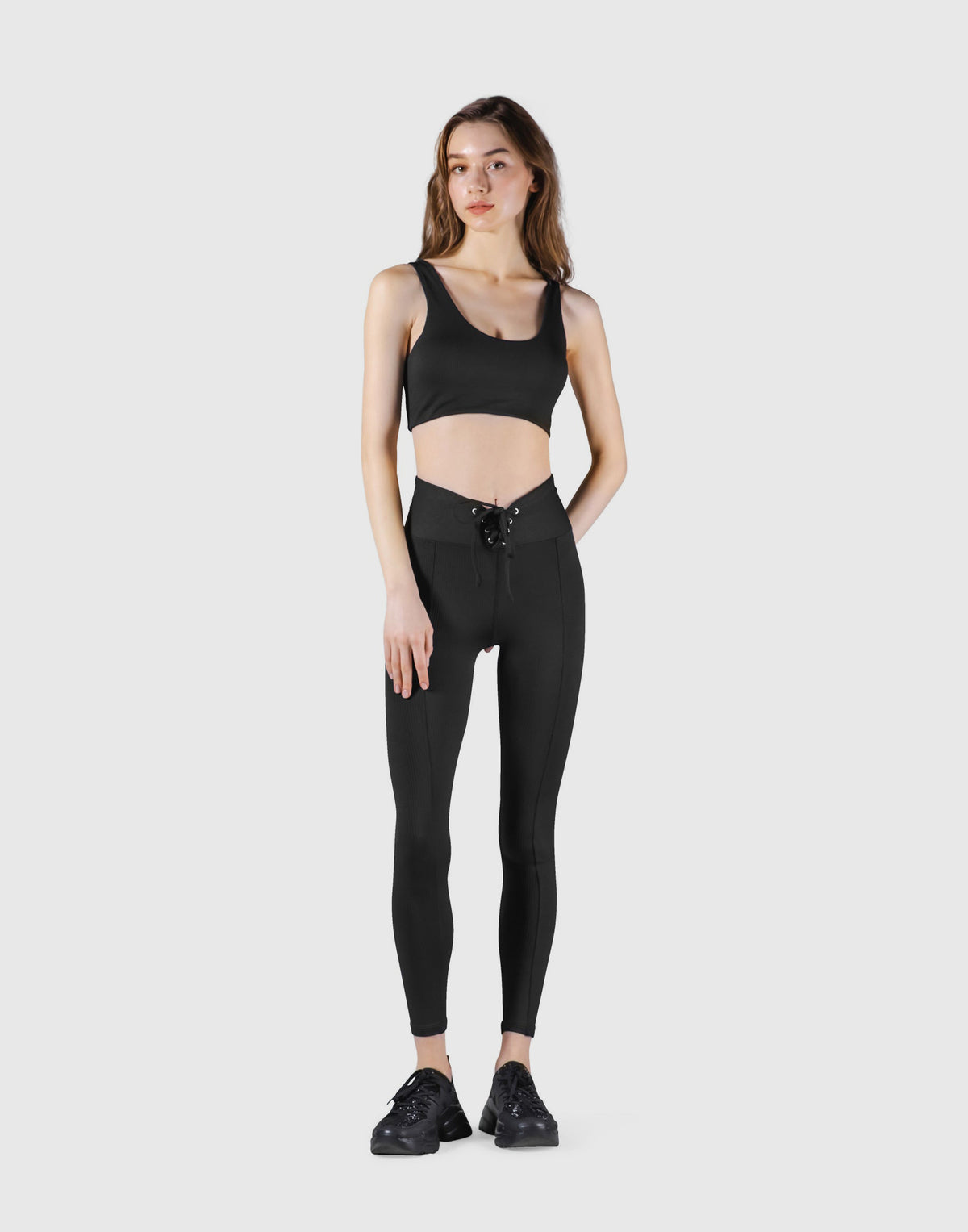 Ribbed Back Label Bratop - Black