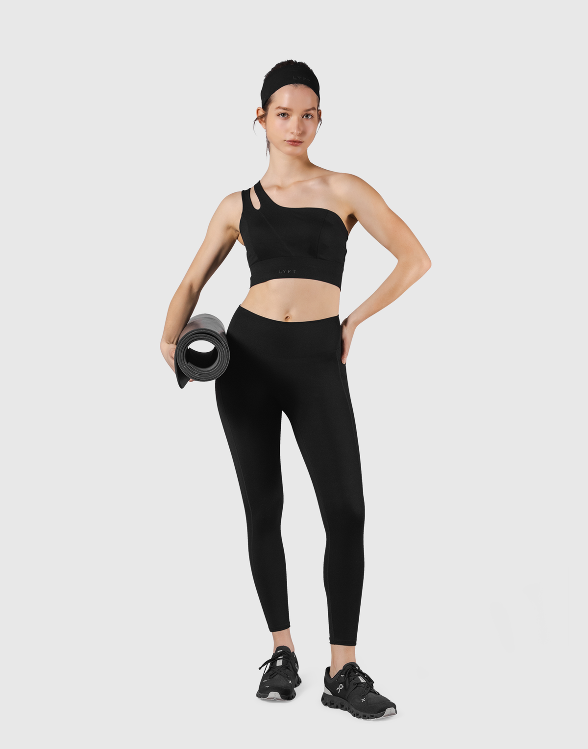 Cutout One Shoulder Bratop - Black