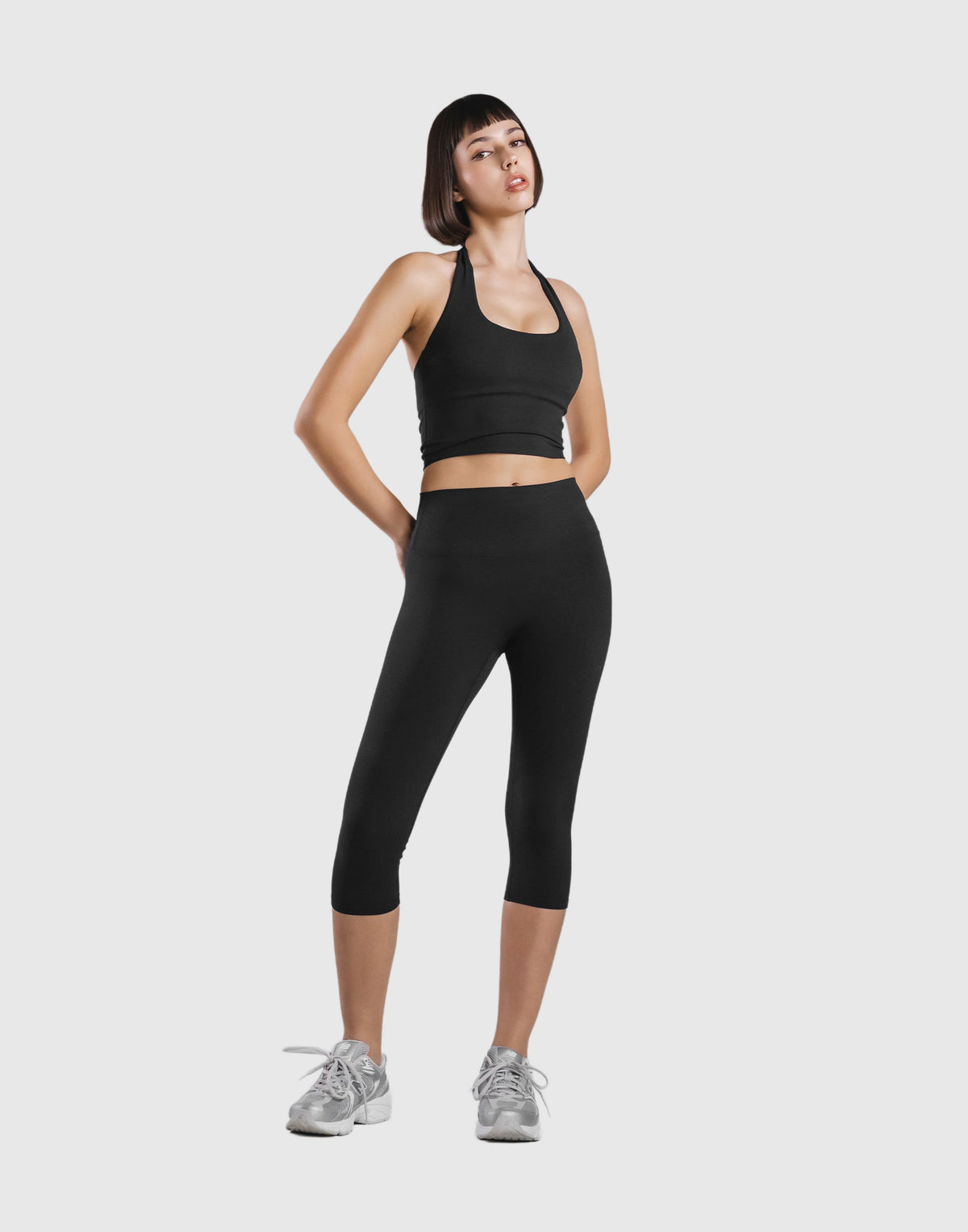 Cup In Halter Neck Top - Black