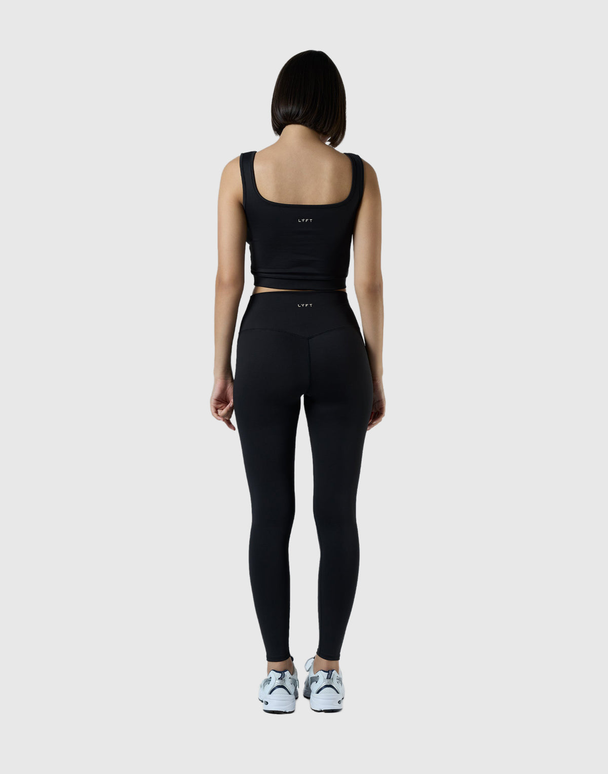 Square Neck Sports Bratop - Black