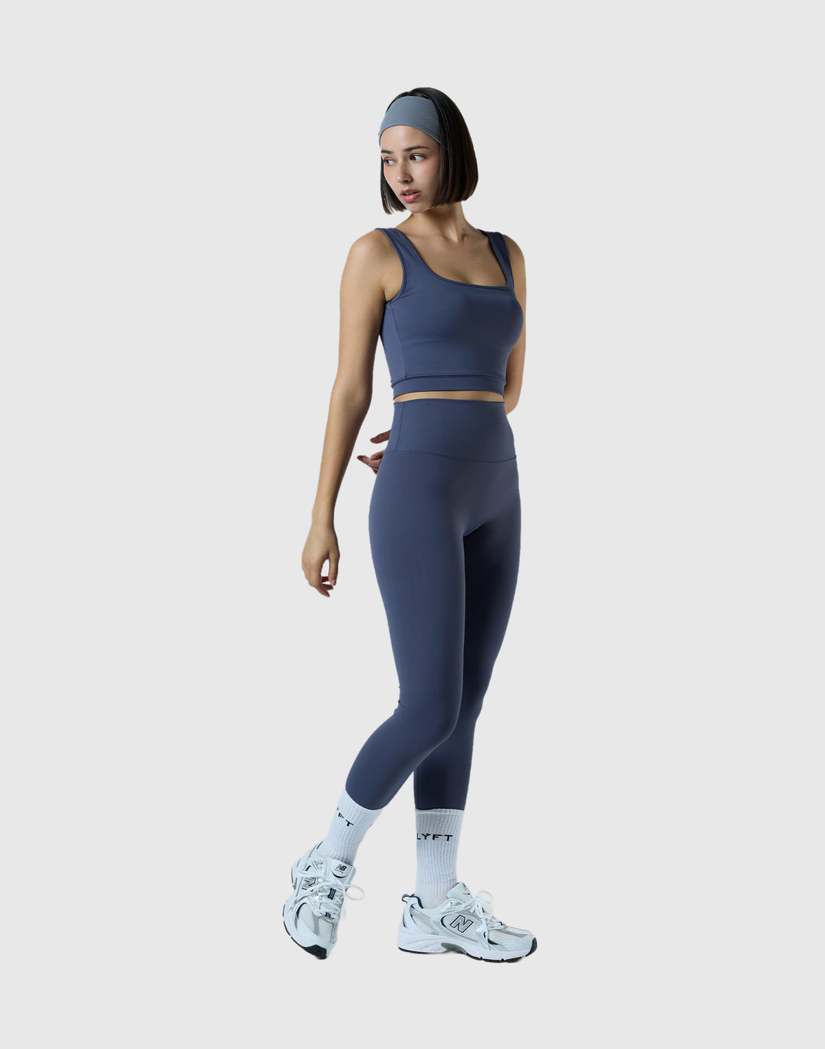 Square Neck Sports Bratop - Navy