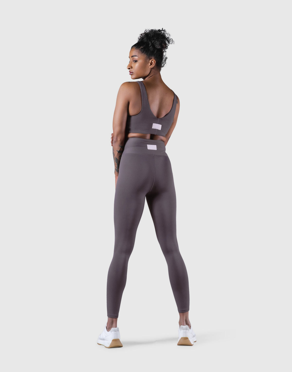 Ribbed Back Label Bratop - Ash Grey