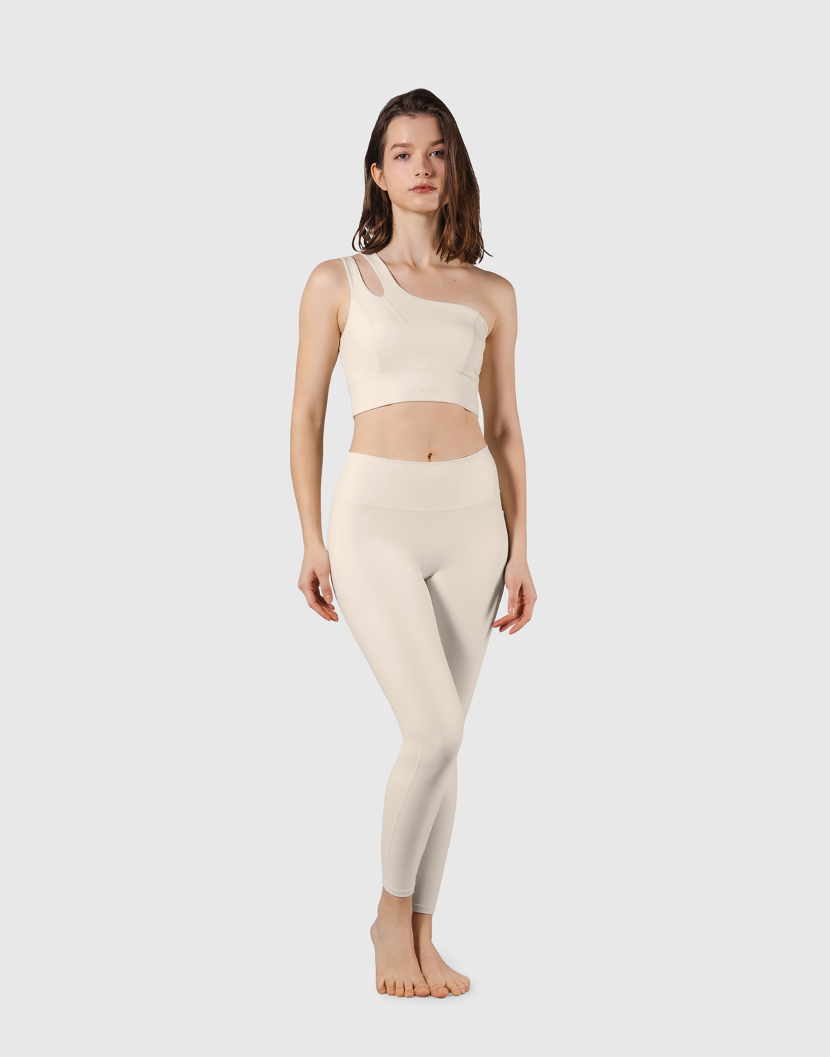 Cutout One Shoulder Bratop - Ivory
