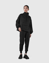 2Way Stretch Half Zip Pocket Jacket - Black