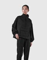2Way Stretch Half Zip Pocket Jacket - Black