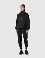 2Way Stretch Half Zip Pocket Jacket - Black
