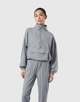 2Way Stretch Half Zip Pocket Jacket - Grey