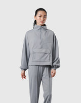 2Way Stretch Half Zip Pocket Jacket - Grey