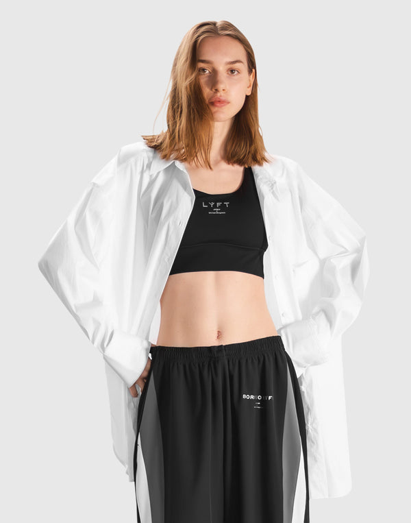 Drop Shoulder Sheer Blouson - Black – LÝFT