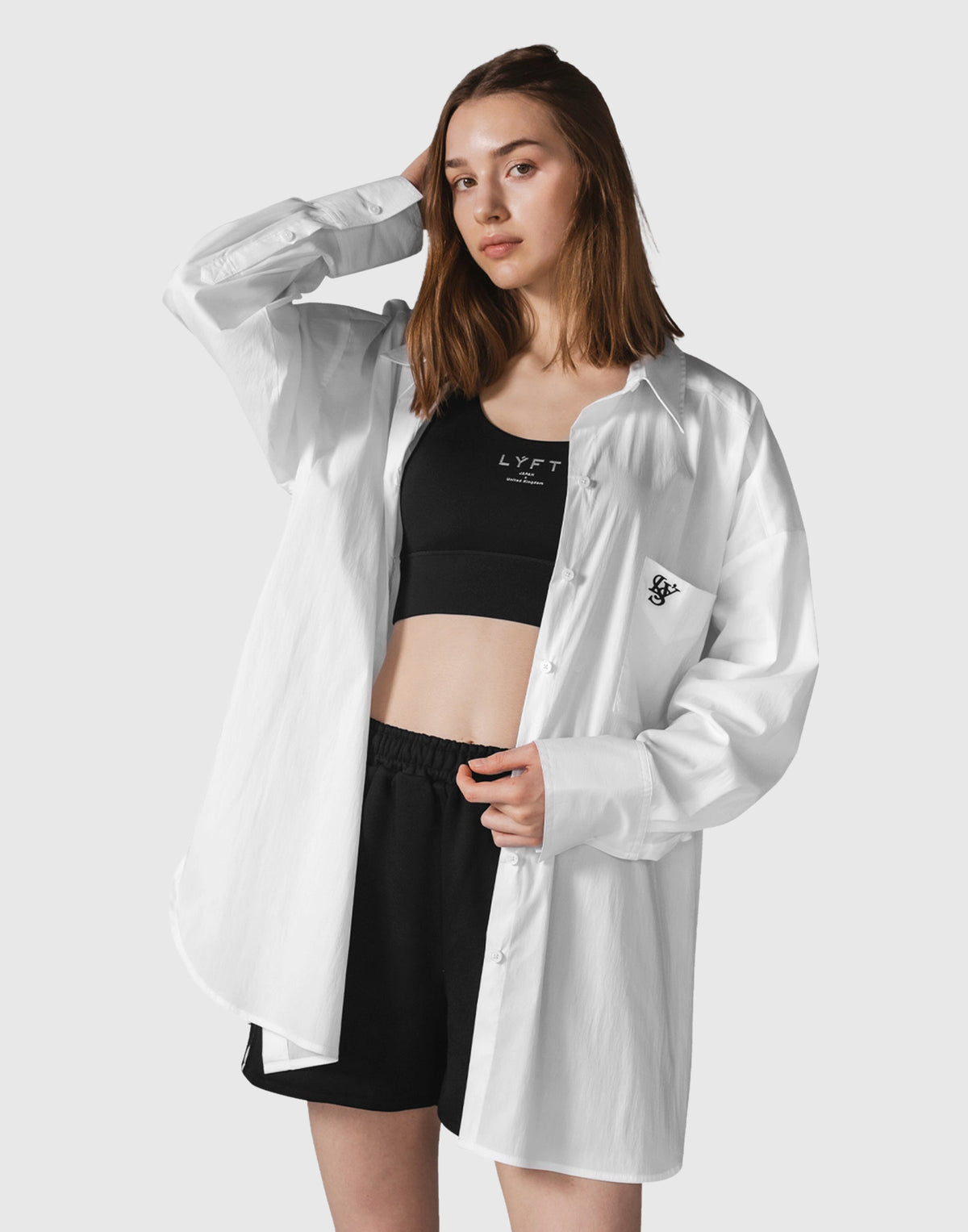 Side Slit Oversize Shirt - White