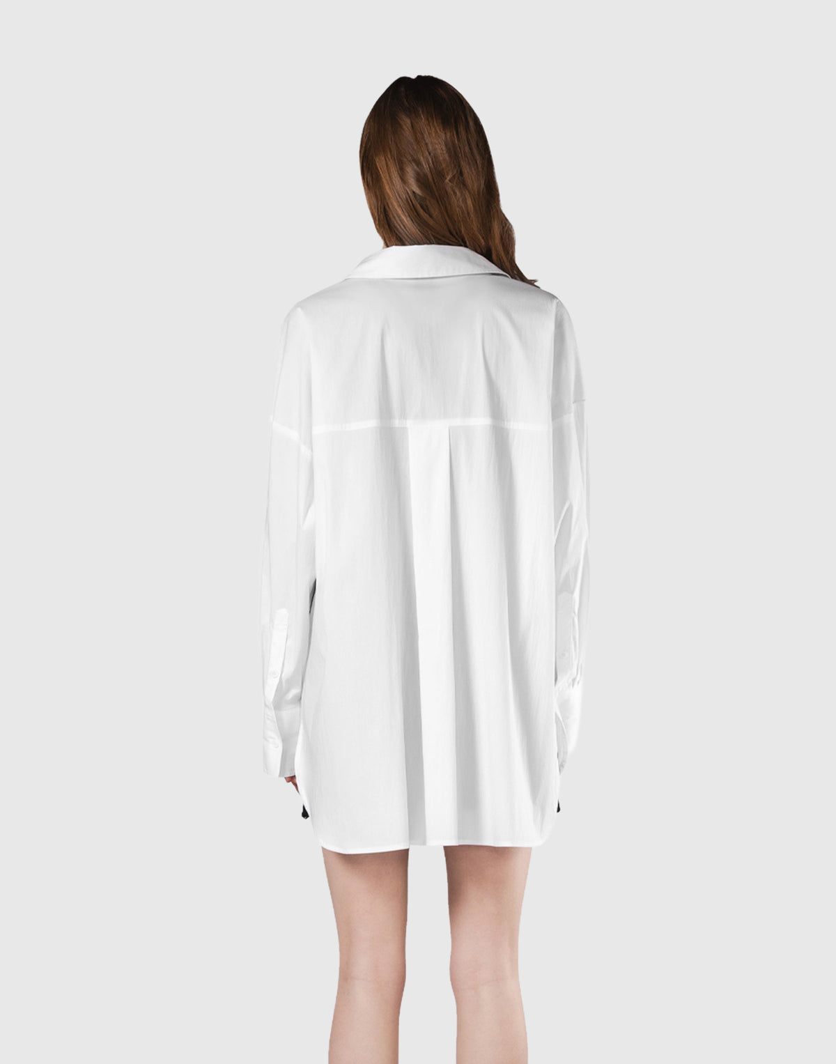 Side Slit Oversize Shirt - White