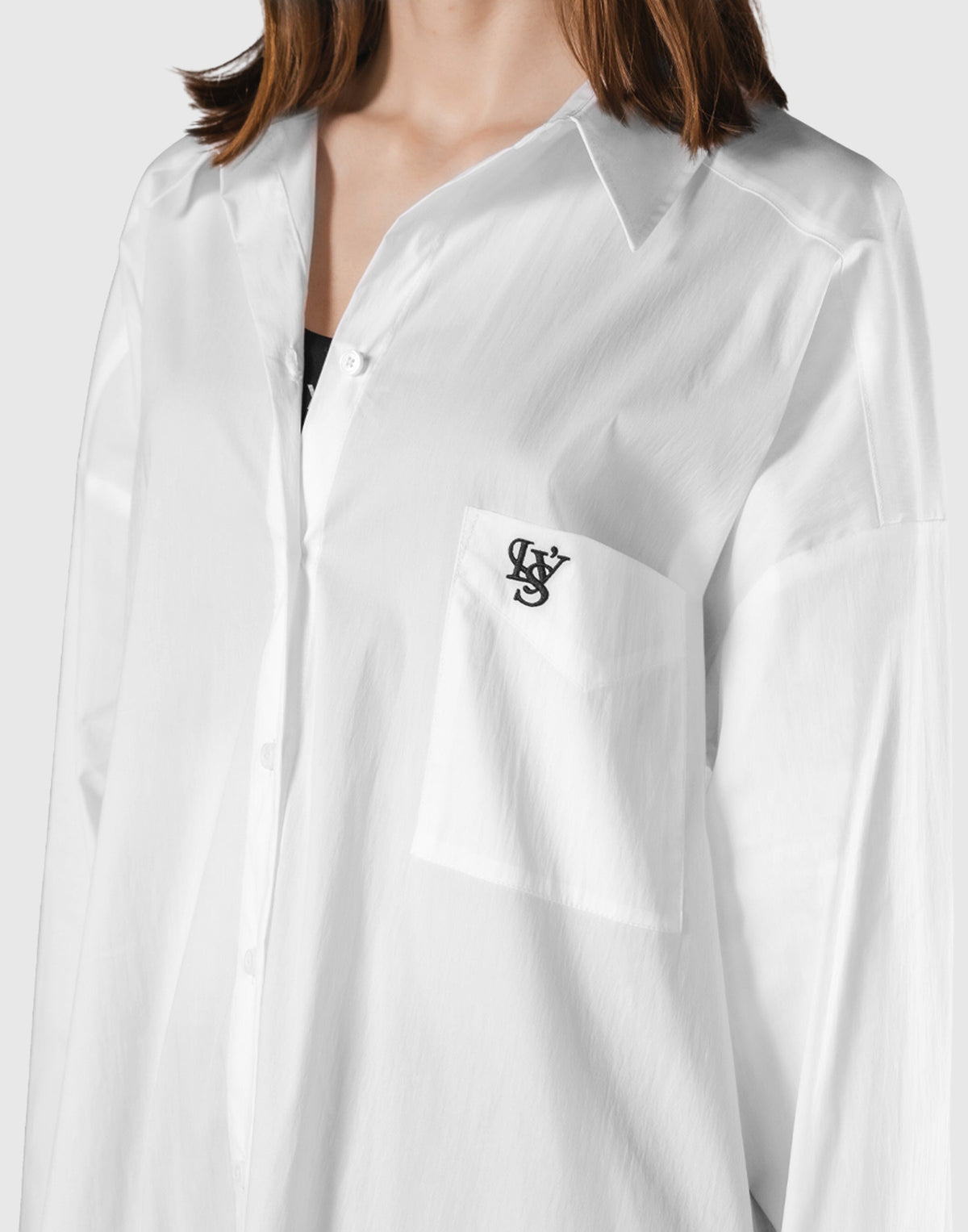 Side Slit Oversize Shirt - White