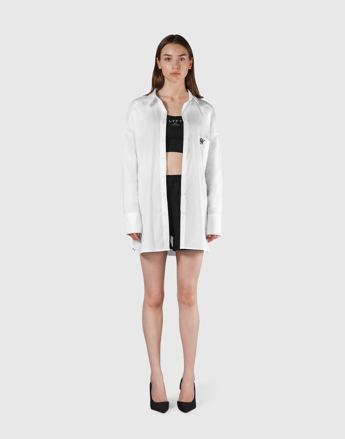 Side Slit Oversize Shirt - White