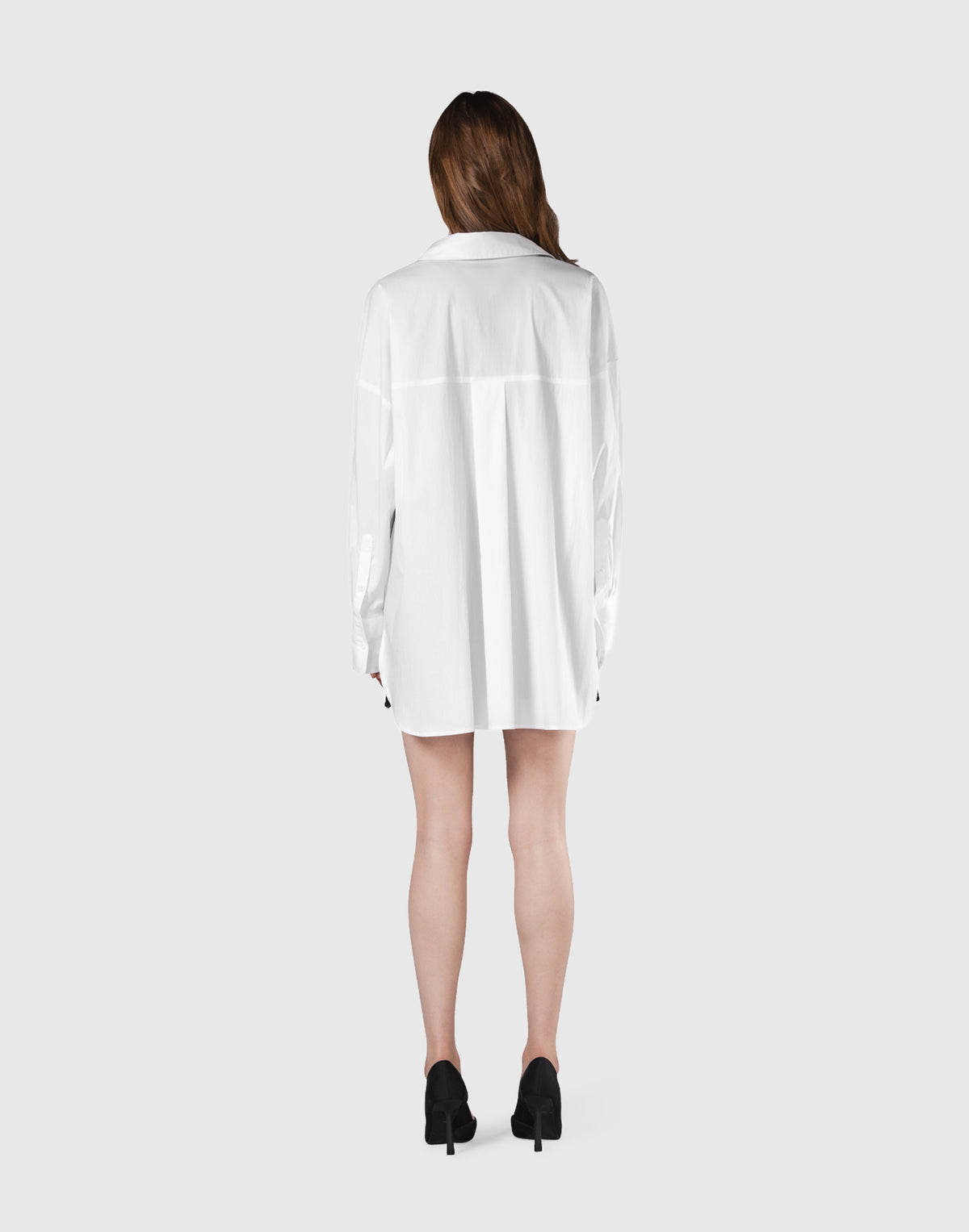 Side Slit Oversize Shirt - White