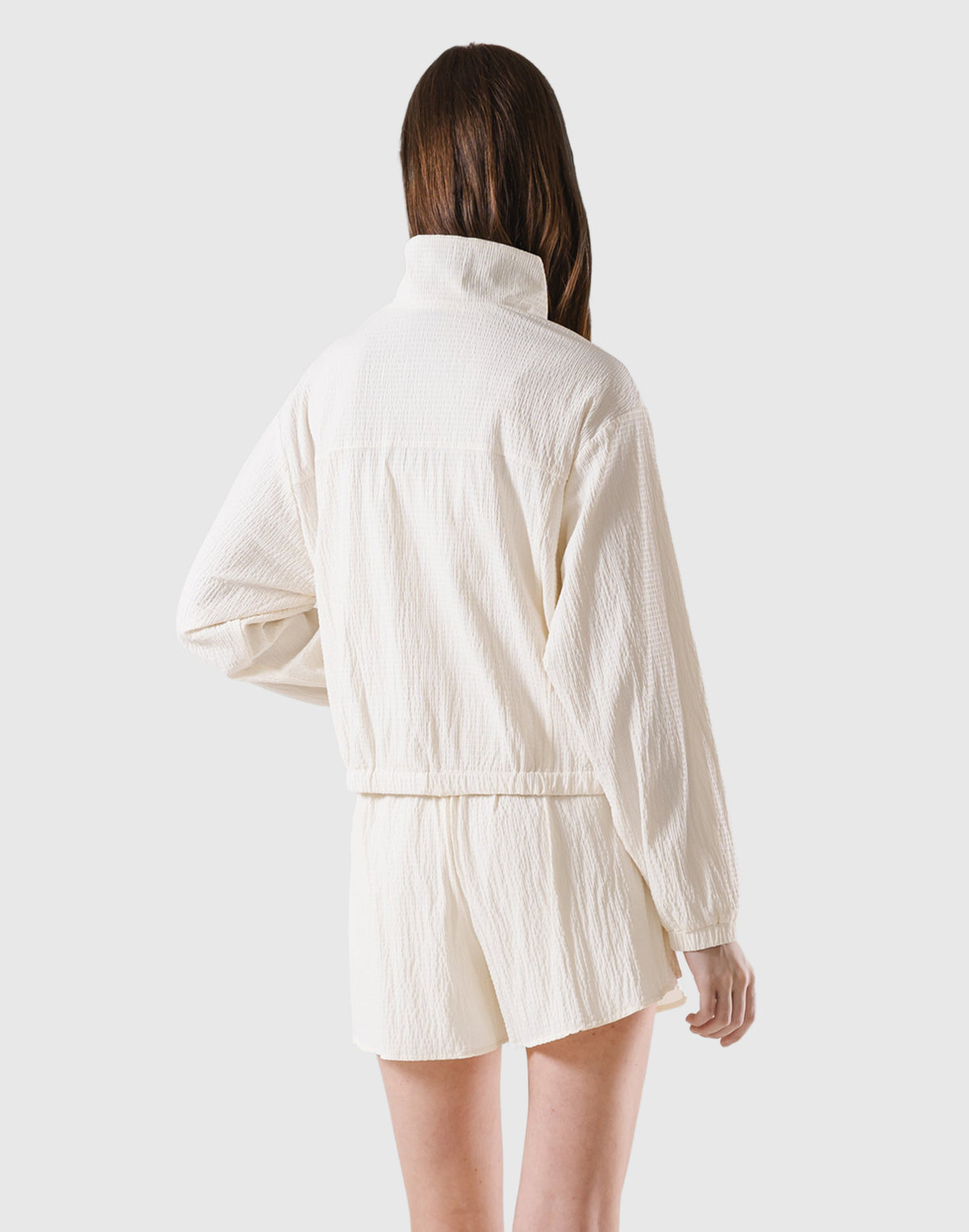 Embossed Nylon Windbreaker - White
