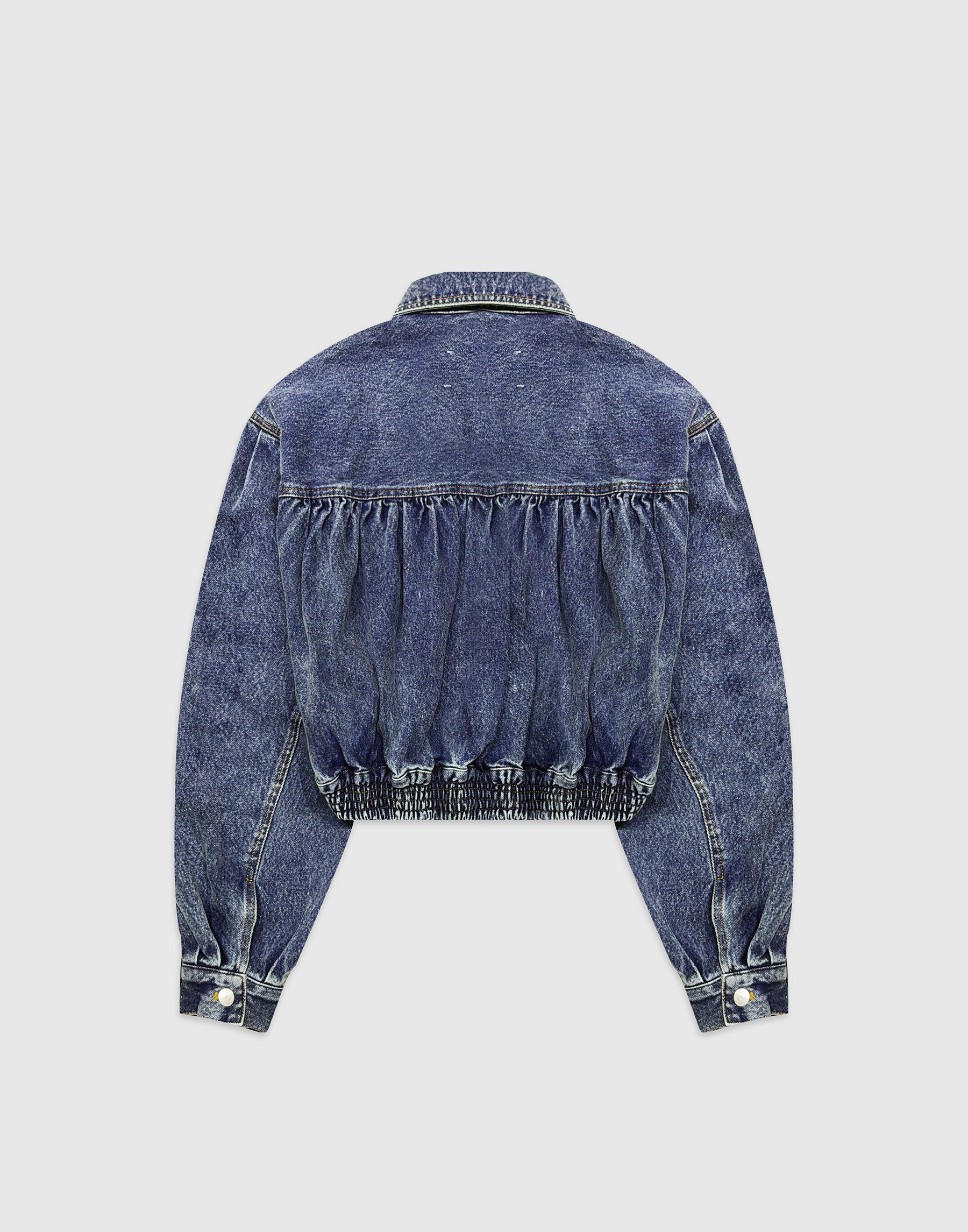 Back Gather Denim Jacket - Blue – LÝFT