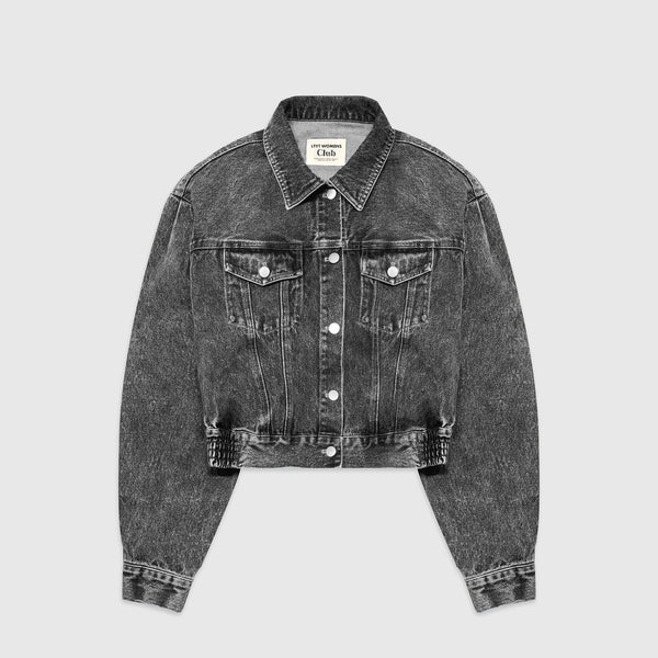 Back Gather Denim Jacket - Grey – LÝFT