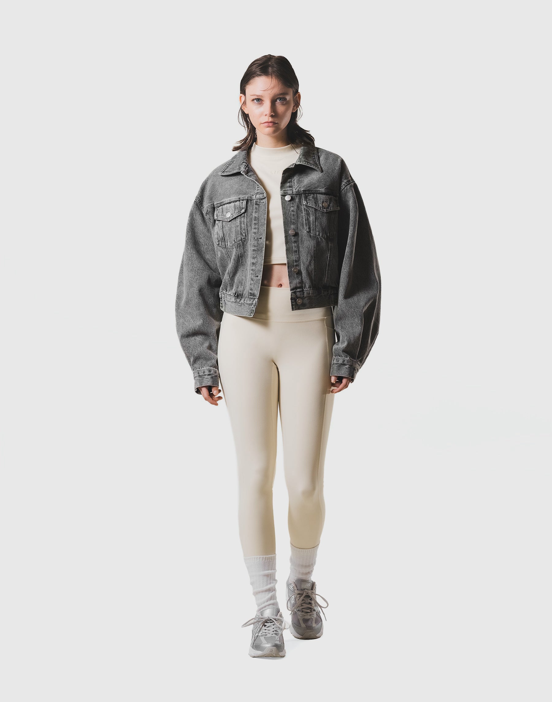 Back Gather Denim Jacket - Grey – LÝFT