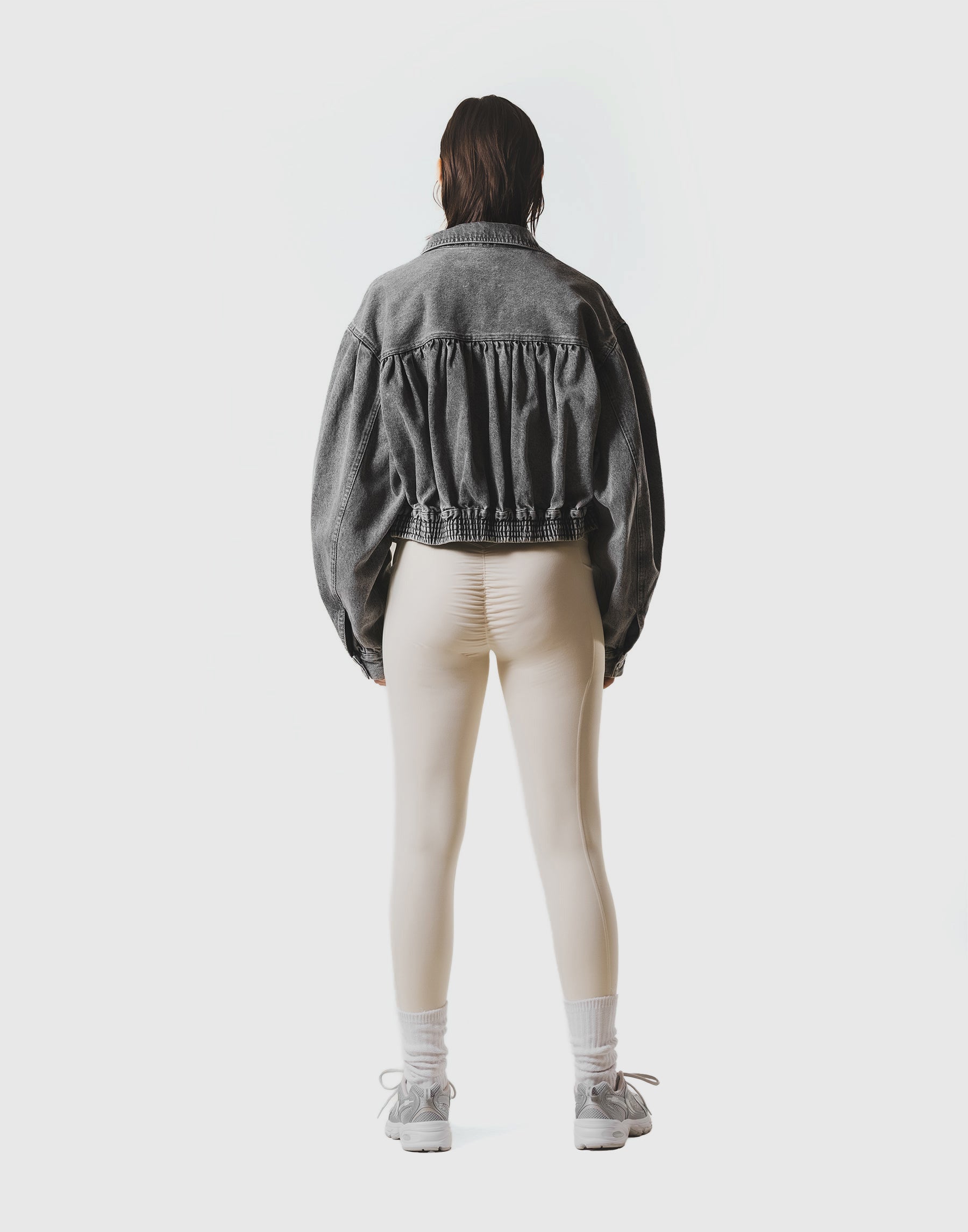 Back Gather Denim Jacket - Grey – LÝFT