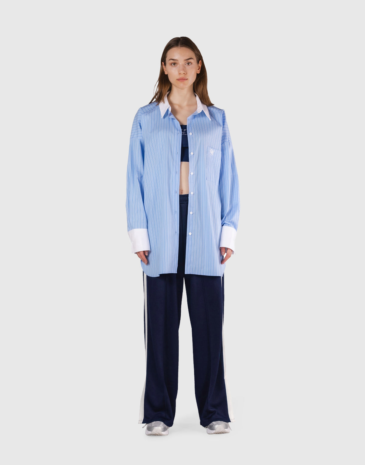 Side Slit Oversize Shirt - L.Blue
