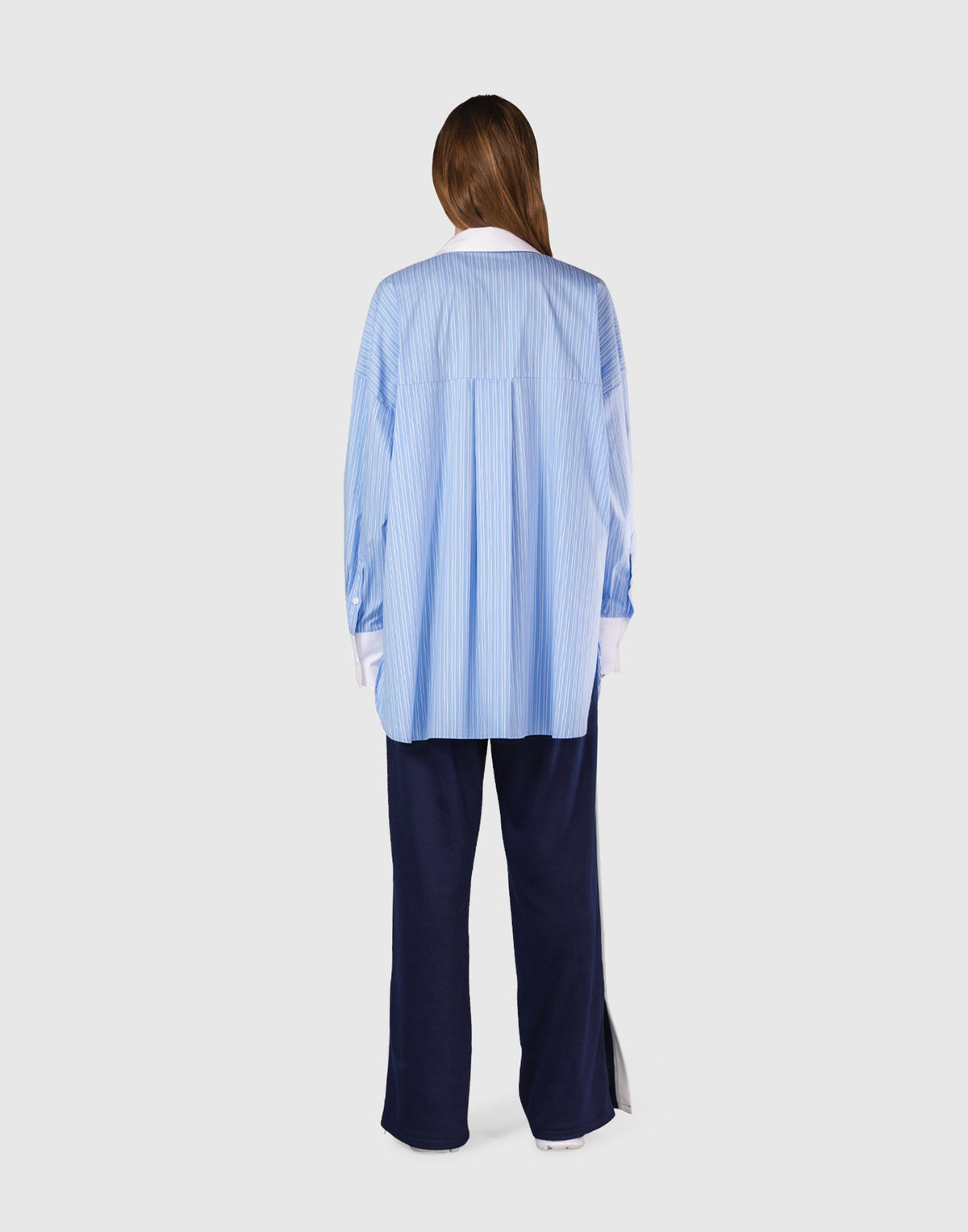 Side Slit Oversize Shirt - L.Blue