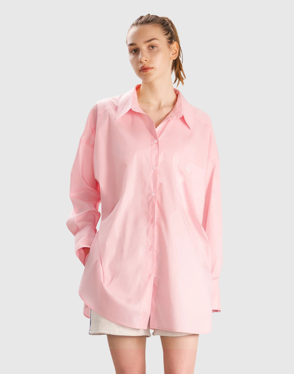 Side Slit Oversize Shirt - Pink – LÝFT