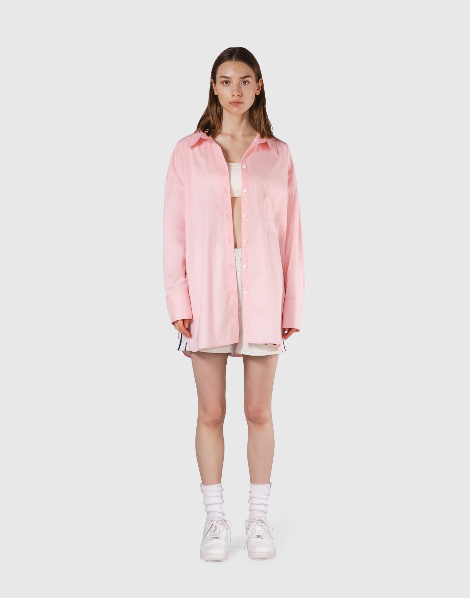 Side Slit Oversize Shirt - Pink – LÝFT