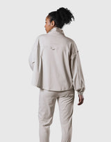 2Way Stretch Half Zip Pocket Jacket - Ivory
