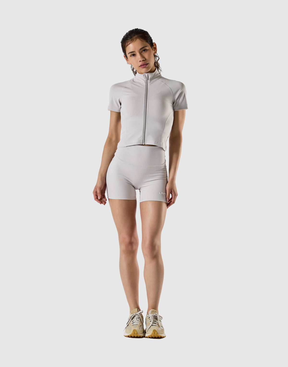 Cropped Slim Fit Short Sleeve Jacket - Ivory