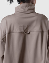 2Way Stretch Half Zip Pocket Jacket - Light Brown