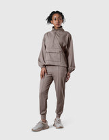 2Way Stretch Half Zip Pocket Jacket - Light Brown