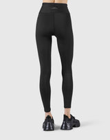 Ribbed Lace-Up Leggings - Black