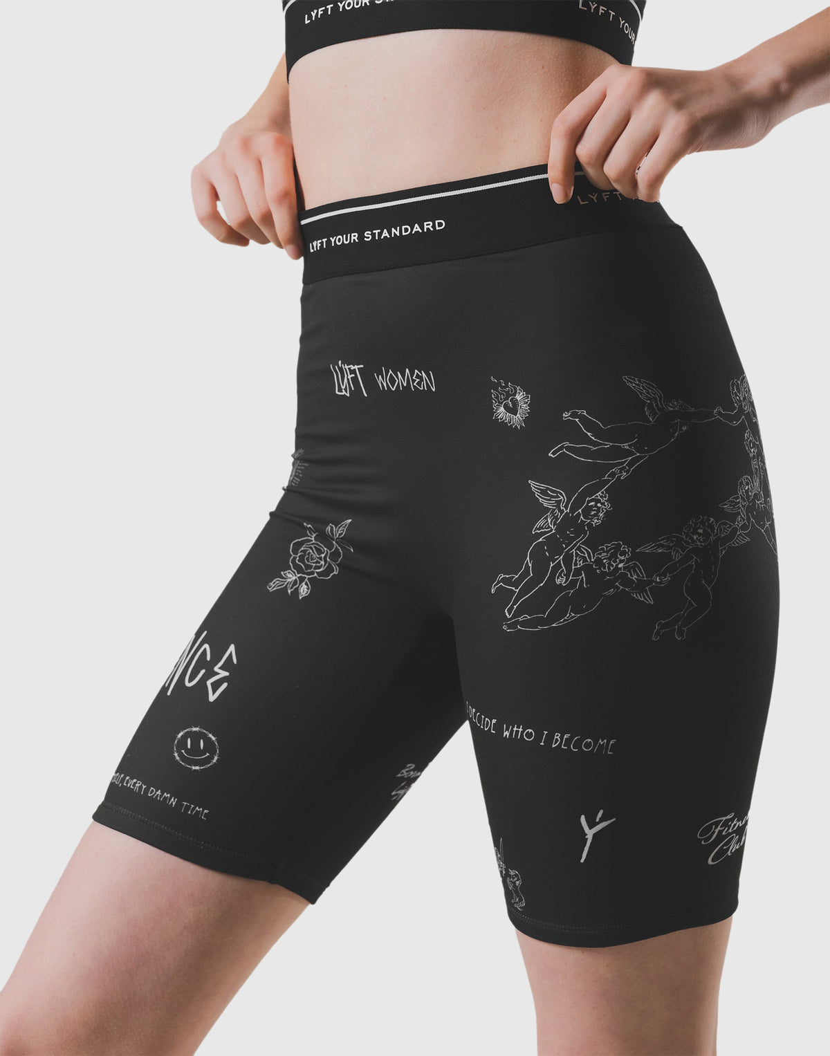 LÝFT Graffiti Short Leggings - Black
