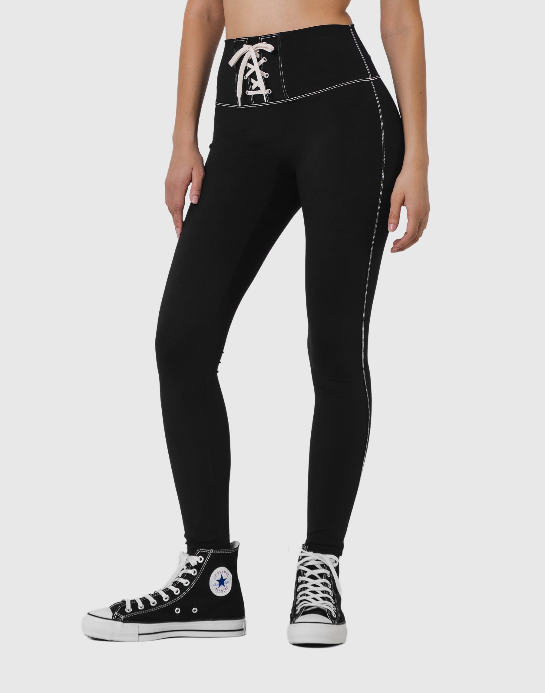 LYFT x CONVERSE LACE-UP レギンス　XS LYFT × CONVERSE Lace-Up Leggings - Black – LÝFT