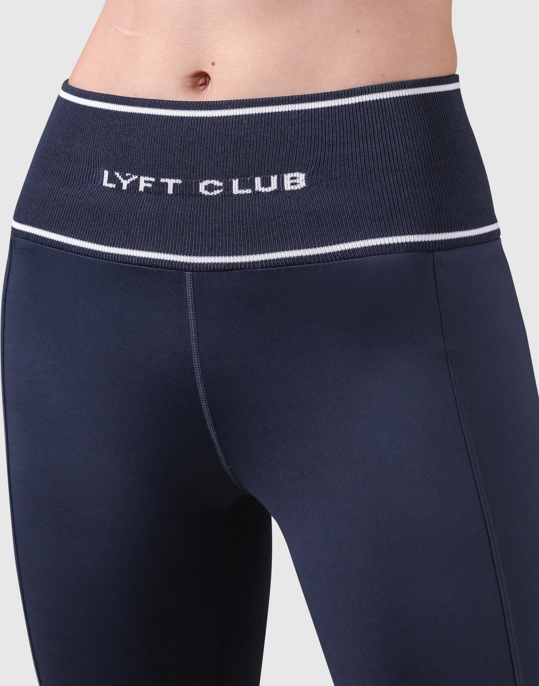 LÝFT Club Waist Rib Leggings - Navy