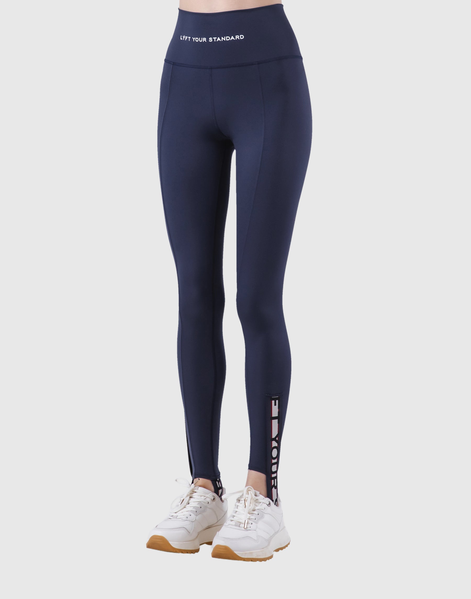 LÝFT Border Foot Strap Leggings - Navy
