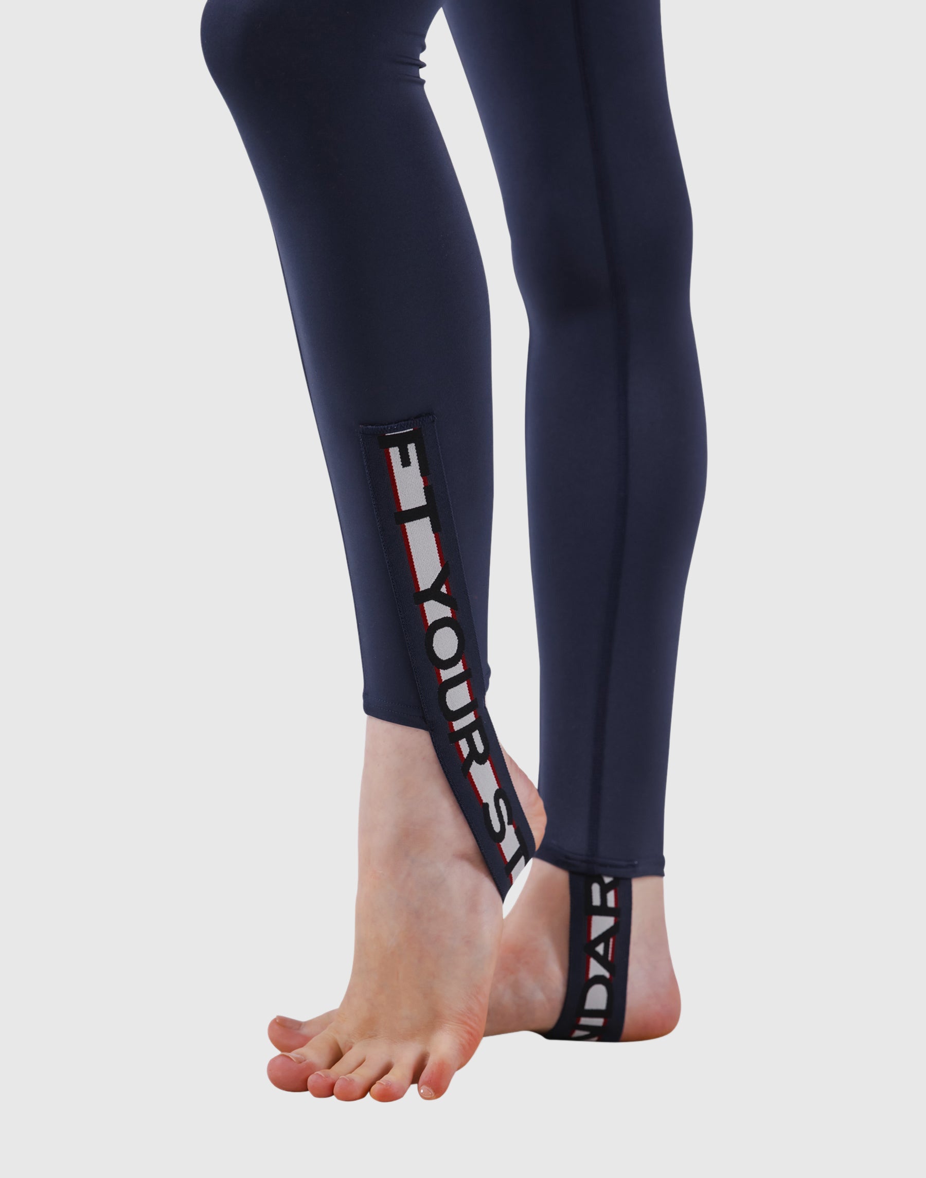 LÝFT Border Foot Strap Leggings - Navy
