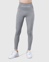 High Rise Waist Rib Leggings - Grey