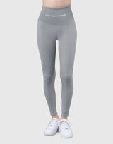 High Rise Waist Rib Leggings - Grey